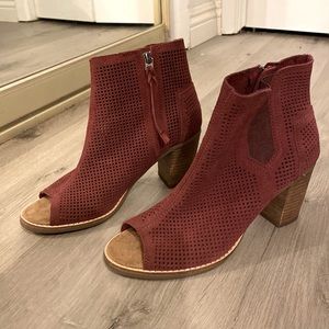TOMS peep toe booties
